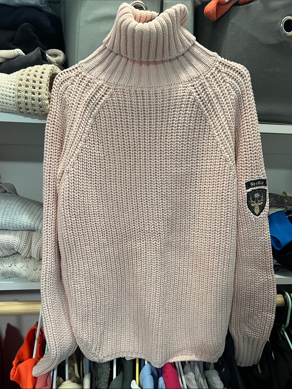 Alp N Rock Light Pink Chunky Turtleneck Sweater